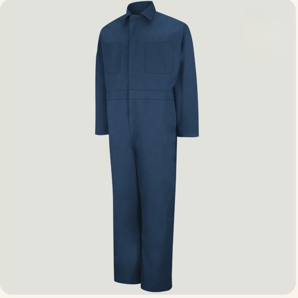 Red Cap Twill Action Back Coverall with Chest Pockets - Picture 2 of 6